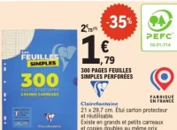 300 pages feuilles simples perforées Clairefontaine