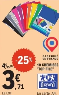 Lot de 10 chemises "Top File" Oxford