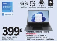 THOMSON PC PORTABLE N15I512-16GR512