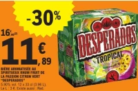 Bière aromatisée au spiritueux rhum fruit de la passion citron vert "Desperados"