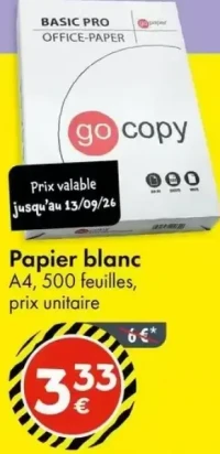 Papier blanc A4 go copy