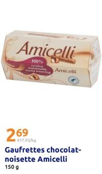 Gaufrettes chocolat-noisette Amicelli