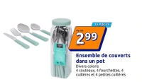 Ensemble de couverts dans un pot