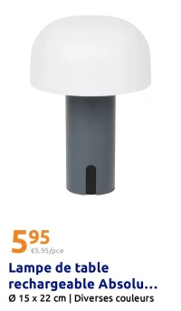 Lampe de table rechargeable Absolu Chic