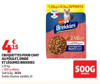 Croquettes pour chat au poulet, dinde et légumes Brekkies Délice