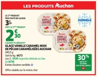 Glace Vanille Caramel Noix de Pécan caramélisées Auchan