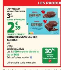 Brownies sans Gluten Auchan