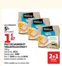 Filet de saumon et tagliatelles d'Aucy