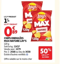 Chips ondulées Max nature Lay's