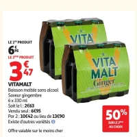 Boisson maltée sans alcool Saveur gingembre Vitamalt
