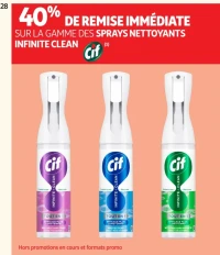 Gamme des sprays nettoyants Infinite Clean Cif