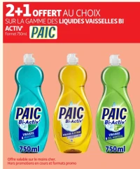 Gamme des liquides vaisselles Bi Activ' Paic 750ml