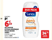 Gel douche hypoallergénique peaux sèches Sanex