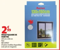 Moustiquaire de fenêtre Auchan 130 x 150 cm