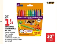 12 Feutres de coloriage Bic Kids