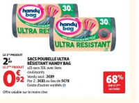 Sacs poubelle ultra résistant Handy Bag x15 sacs 30L