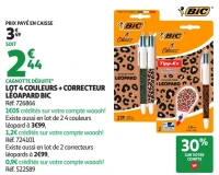Lot 4 Couleurs + Correcteur Léopard BIC