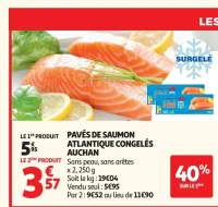 Pavés de saumon Atlantique surgelés Auchan