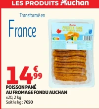 Poisson pané au fromage fondu Auchan