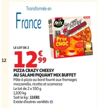 Pizza Crazy Cheesy au salami piquant Mix Buffet
