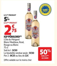 IGP Périgord L'Oie du Périgord Blanc Moelleux, Rosé, Rouge ou Blanc