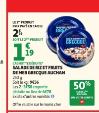 Salade de riz et fruits de mer grecque Auchan