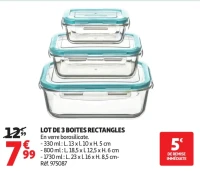 LOT DE 3 BOITES RECTANGLES