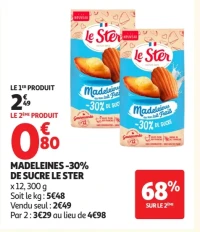 Madeleines -30% de sucre Le Ster
