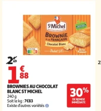 Brownies au Chocolat Blanc St Michel