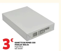 Ramette de papier 500 feuilles 80G A4