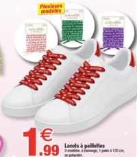 Lacets à paillettes