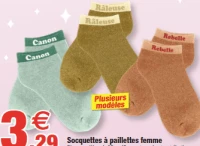 Socquettes à paillettes femme