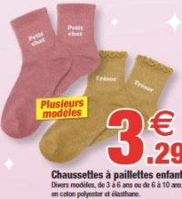Chaussettes à paillettes enfant