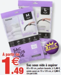 Sac sous vide à aspirer homea