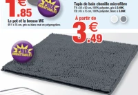 Tapis de bain chenille microfibre