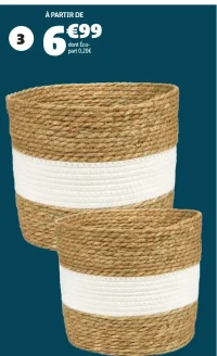 Panière en polyester et coton Ø30x26cm