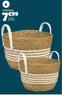 Panière en polyester et coton 28x25x24cm