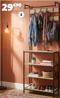Penderie DIM. 63X180X23 CM, BOIS MDF*, ACIER RÉF. 625589