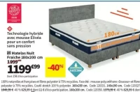 Matelas Nuit Fraîche 180x200 cm