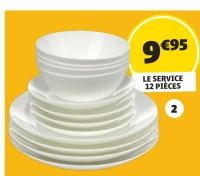 Service vaisselle opale 12 pièces