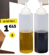 2 bouteilles à sauce polypropylène