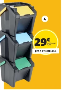 3 Poubelles empilables GiFi