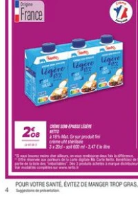 Crème semi-épaisse légère