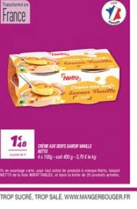 Crème aux oeufs saveur vanille
