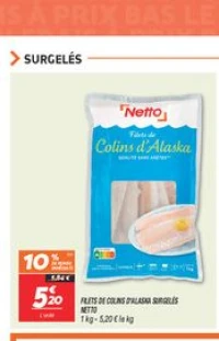 Filets de colins d'alaska surgelés