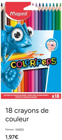 18 crayons de couleur Maped Color'Peps