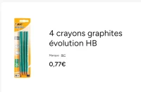 BIC 4 crayons graphites évolution HB