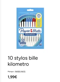 10 stylos bille kilometro Paper Mate