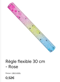 Règle flexible 30 cm - Rose 2 BE S KOOL
