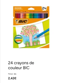 24 crayons de couleur BIC